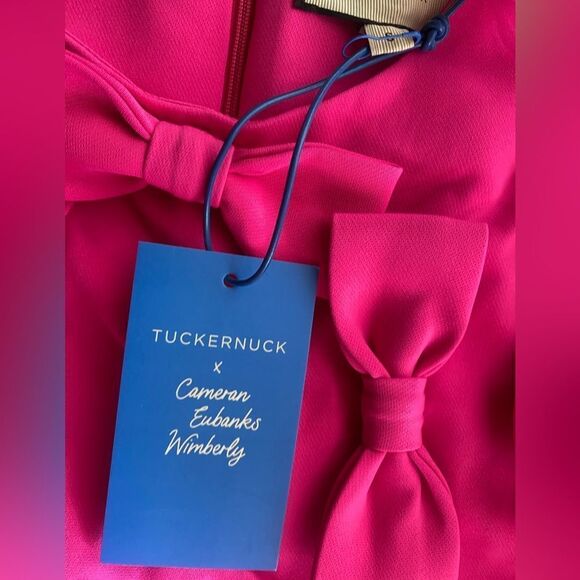 Tuckernuck Bow Dress Womens Sz Small Hot Pink Cameron Eubanks Wimberly NWT - Picture 17 of 17